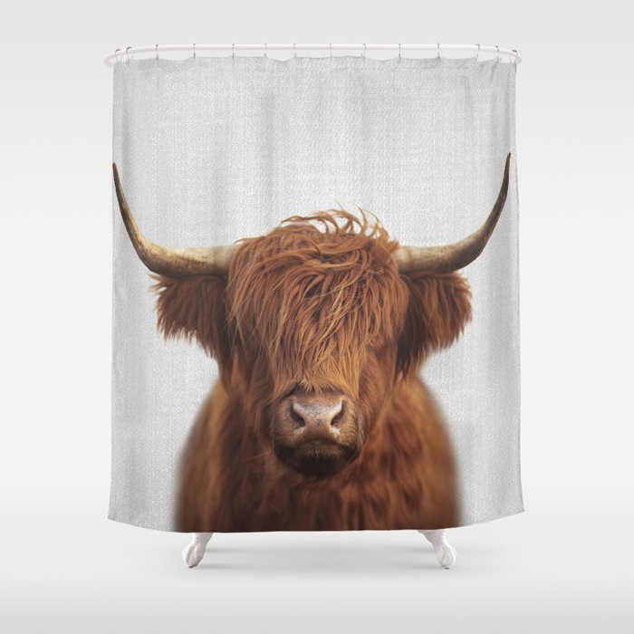 Highland Cow Colorful Shower Curtain, Highland Cow Shower Curtain Society6
