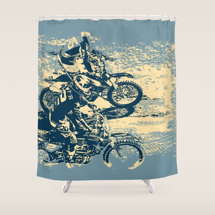 Dirt Track Motocross Racing Shower Curtain By Gifts Society6 Dirt Track Motocross Racing Shower Curtain