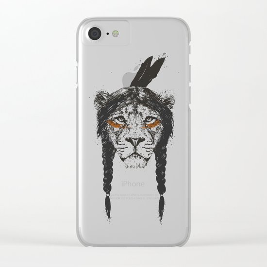 Warrior lion Clear iPhone Case