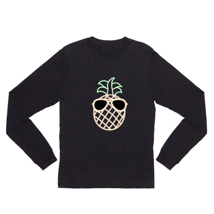 Neon Pineapple Sunglasses Glow Party Costume Funny Long Sleeve T Shirt