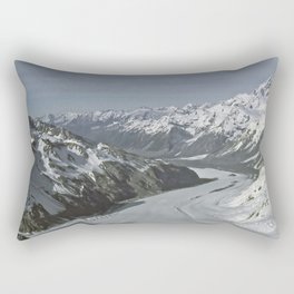 New Zealand Photography - Franz Josef Glacier Covered In Snow And Ice Rectangular Pillow