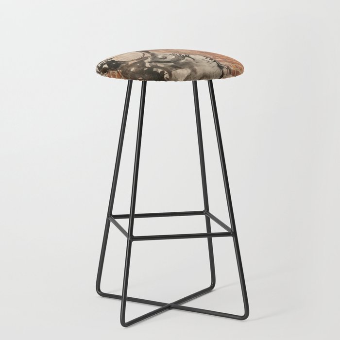 Lady Lucky On Bricks Wall Bar Stool