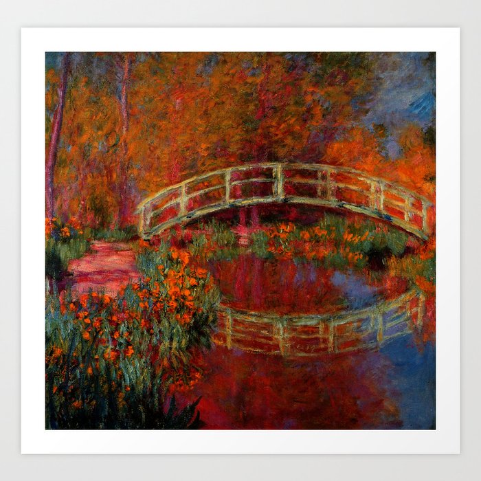 Monet The Japanese Bridge (deep colors) Art Print