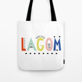 Lagom colors Tote Bag | Graphicdesign, Sweden, Lagom, Digital, Yellow, Stencil, Pop Art, Swedish, Scandianvian, Blue 