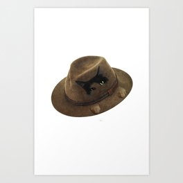 Cat Hat Art Print