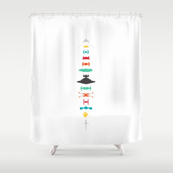 Ship Lineup Shower Curtain, Star Wars Shower Curtain
