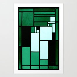  Forest Green Serenity: Colorblock Art by Theo van Doesburg Art Print