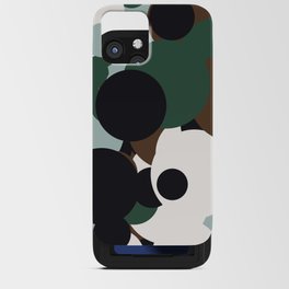 Black, dark olive green, dark slate gray, silver, snow dots iPhone Card Case