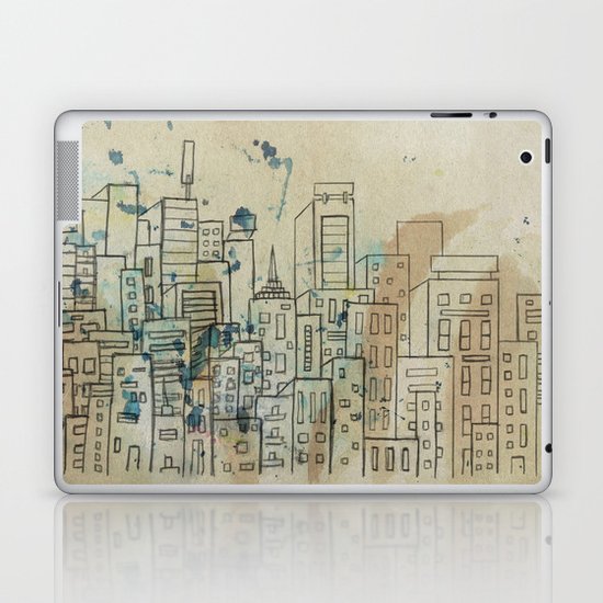 Sketch of buildings in a city that doesn't exist Laptop & iPad Skin