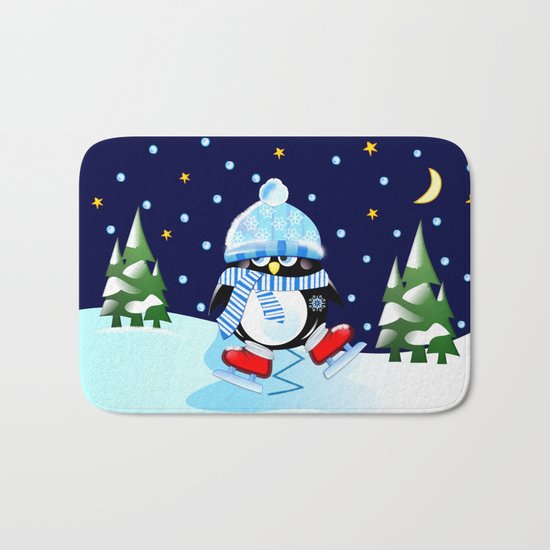 The skating penguin Bath Mat