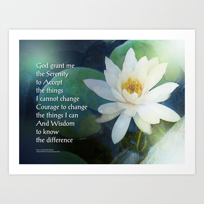 Serenity Prayer Lotus One Art Print By Peacegifts Society6