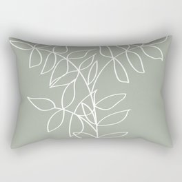 Sage Green, Plant Line Art Illustration Rectangular Pillow