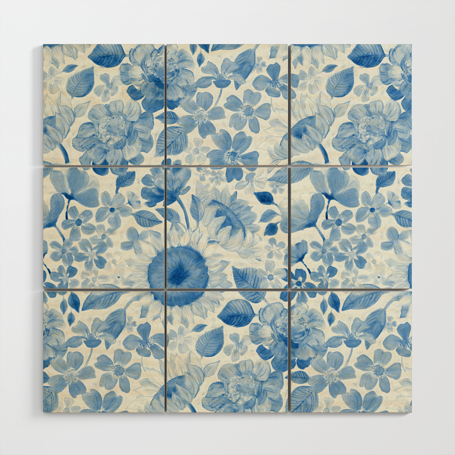 Denim Blue Monochrome Retro Floral Wood Wall Art By Micklyn Society6 Check out our denim wall art selection for the very best in unique or custom, handmade pieces from our prints shops. society6