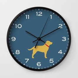 Yellow Labrador Retriever Dog Silhouette Wall Clock