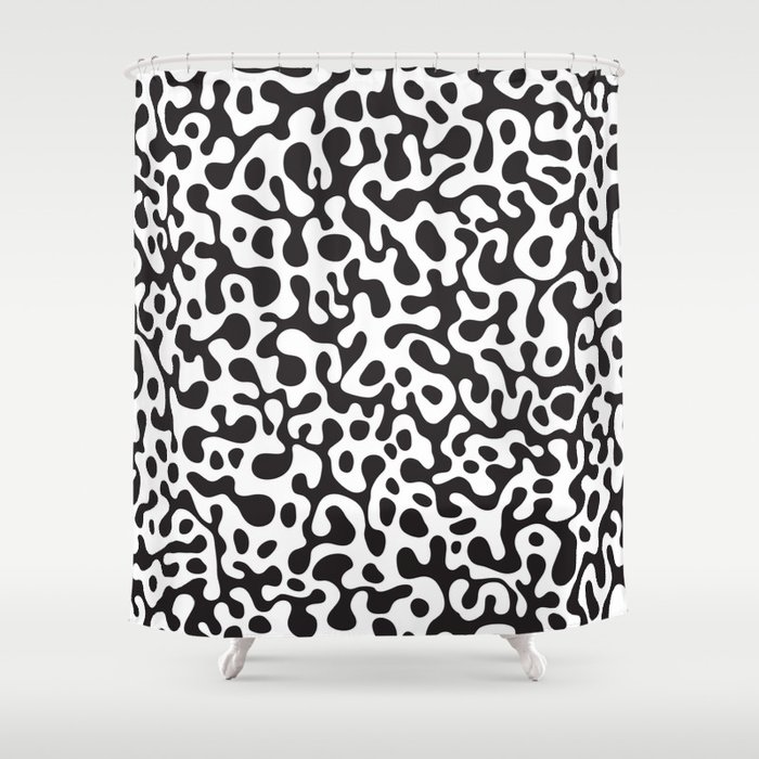 Modern Abstract Black White Animal Print Shower Curtain By