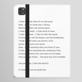 I like my body when it is with your body - E.E. Cummings Poem - Literature - Typewriter Print iPad Folio Case