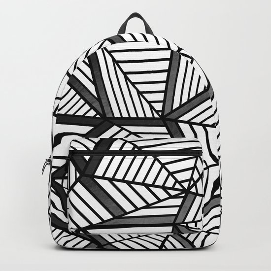 Ab Lines 2 Black and White Backpack