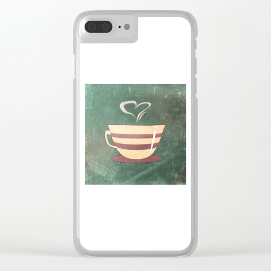 Coffee is love illustration Clear iPhone Case