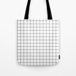 White Grid Tote Bag