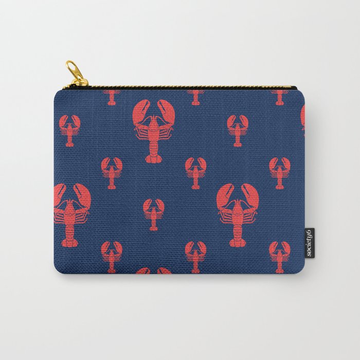 Lobster Squadron on navy background. Carry-All Pouch