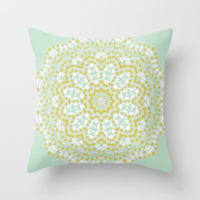 Modern Floral Mandala Artwork 01 Color 02 Throw Pillow