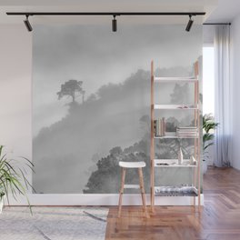 Mountain light. BW square Wall Mural