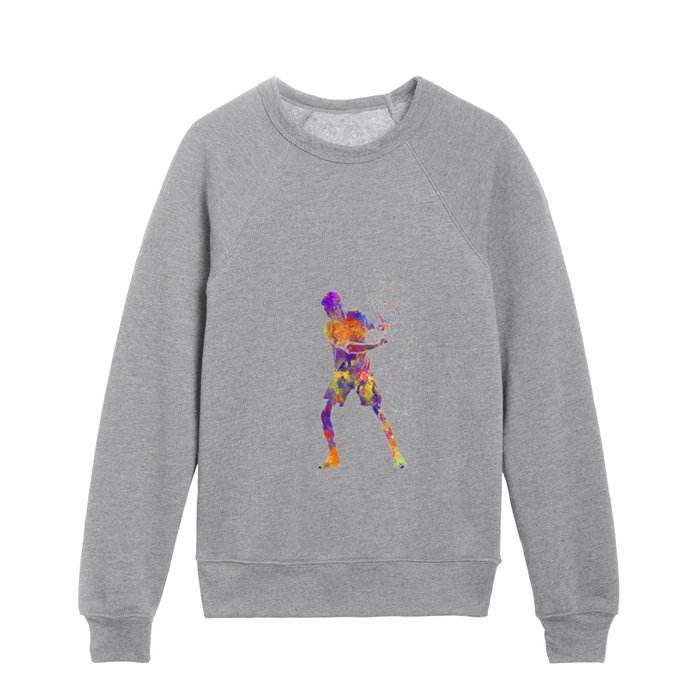 Tennis player in watercolor Kids Crewneck