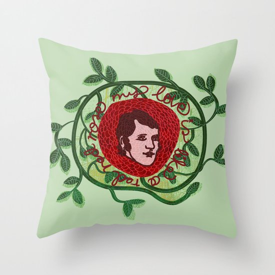 My Love is like a Red Red Rose Throw Pillow