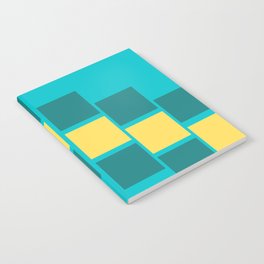 Diagonal cubes | green and teal colour Notebook