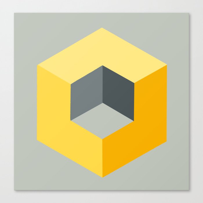 'Iso-Cube Yellow' Canvas Print