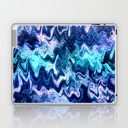 Mystical Cyan and Pink Waves Abstract Laptop Skin