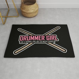 Drummer Girl -Percussionist Musical Instrument Shirt Rug | Karaoke, Kit, Concert, Jamsession, Bass, Gift, Drummer, Xylophone, Piano, Drum 