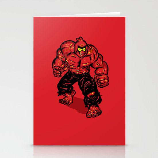 Angry Bird hulk Red Stationery Cards