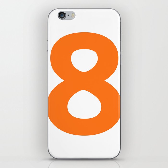 Number 8 (Orange & White) iPhone Skin