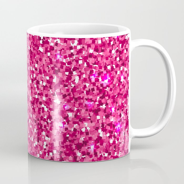 Hot Pink Glitter Coffee Mug