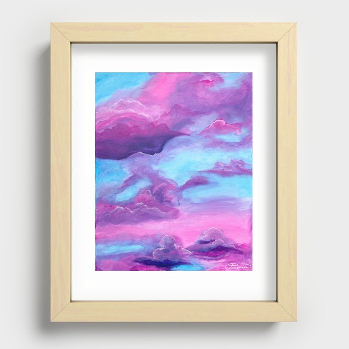 cotton candy clouds Recessed Framed Print