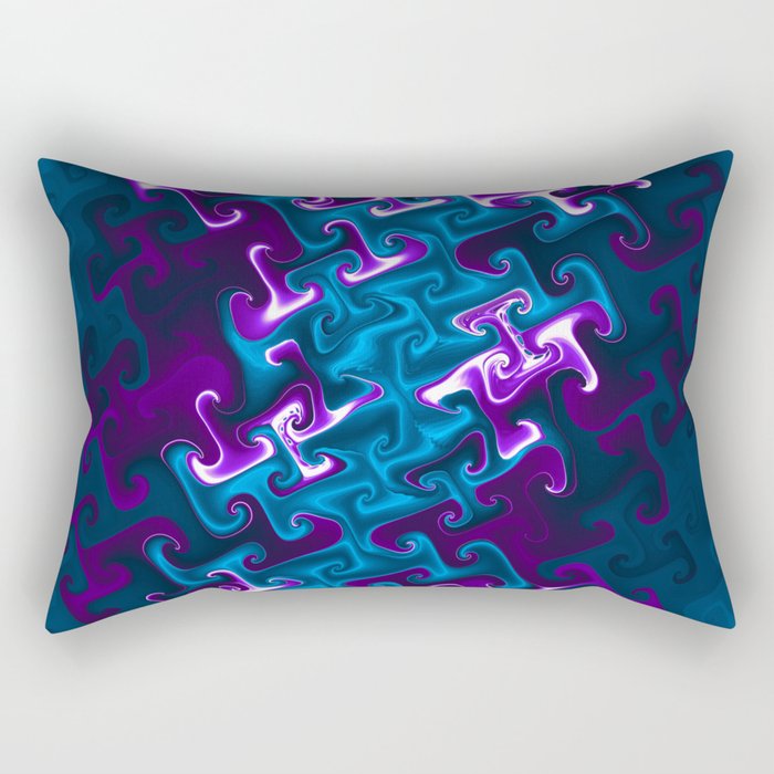 Teal and Purple Gnarl Rectangular Pillow