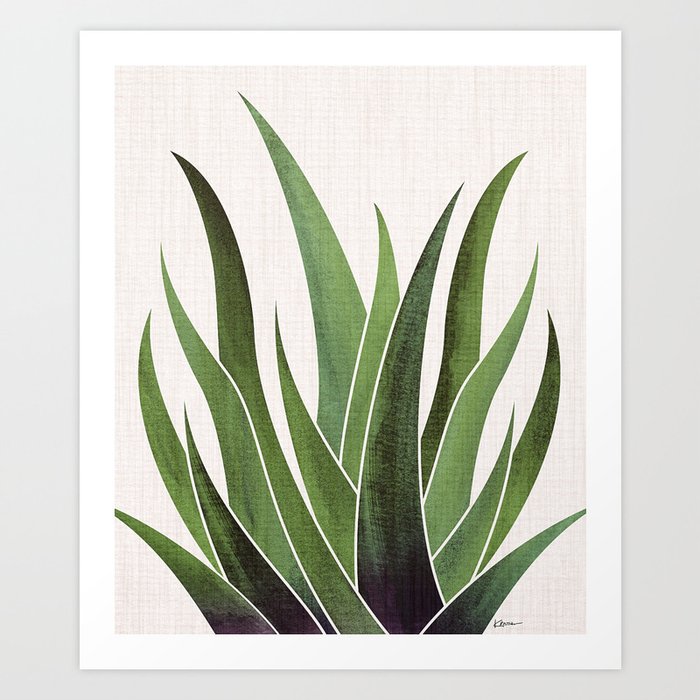Vintage Agave / Desert Succulent Kunstdrucke von kristiangallagher