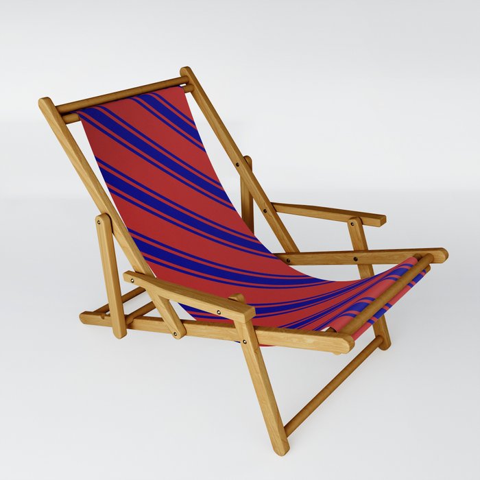 Red and Blue Colored Lined/Striped Pattern Sling Chair