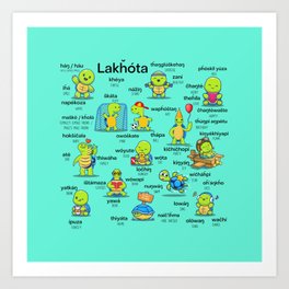 Turtles Speak Lakota Art Print