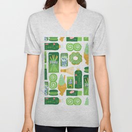 Matcha Green Tea Snacks V Neck T Shirt