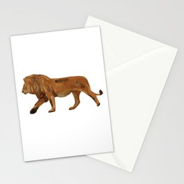 digital painting of a male brown lion Stationery Card