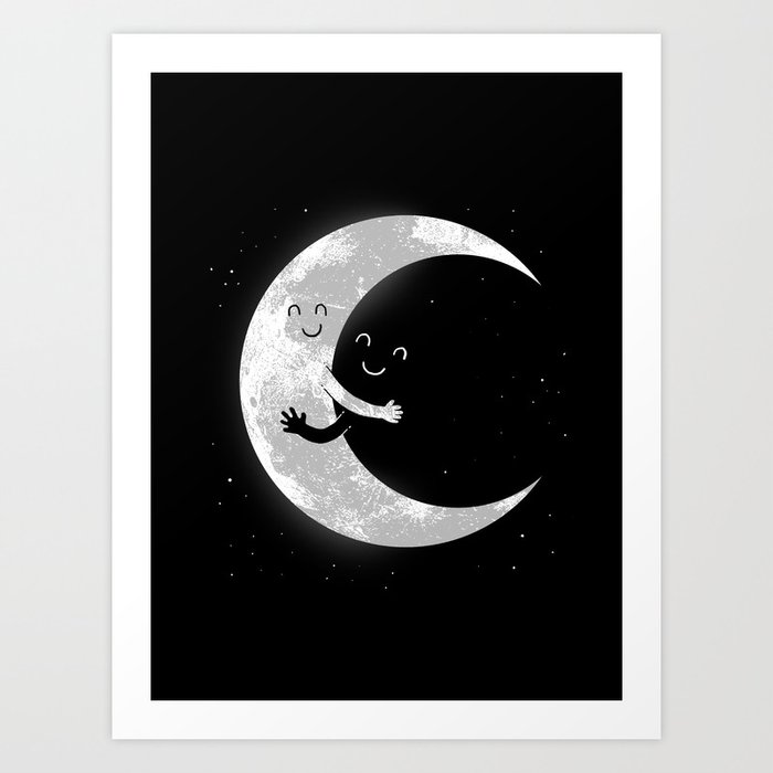 Moon Hug Art Print