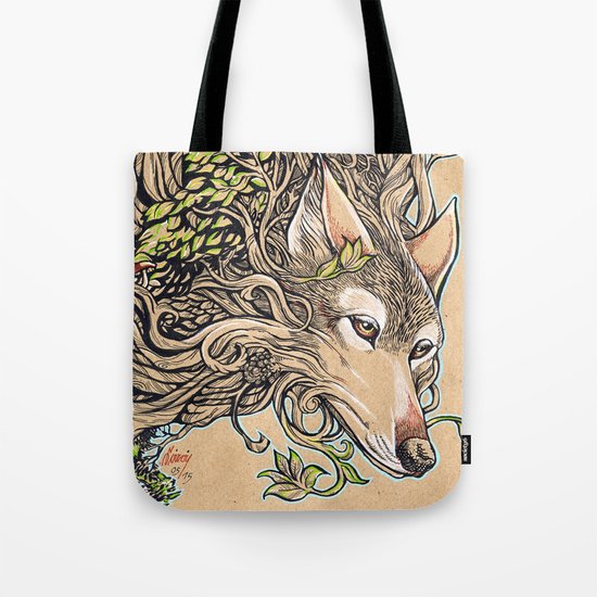 Dog of the Mountain - Honshu Wolf Tote Bag
