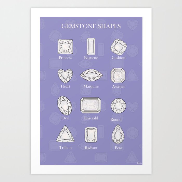Gemstone shapes Art Print Art Print