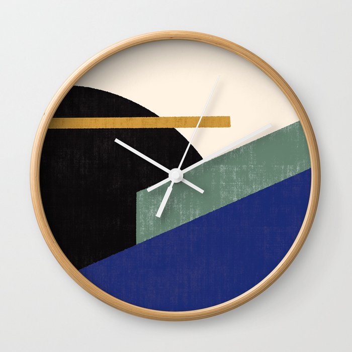 Geometric Compo 1 Filet - blue Wall Clock