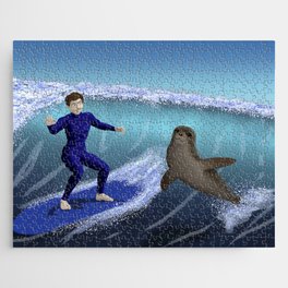 Surfing with a Seal Jigsaw Puzzle