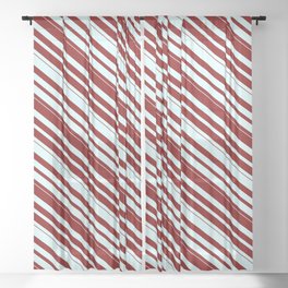 [ Thumbnail: Light Cyan & Maroon Colored Lined/Striped Pattern Sheer Curtain ]