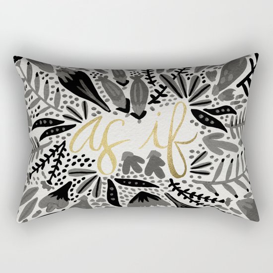 As If – Black & Gold Rectangular Pillow