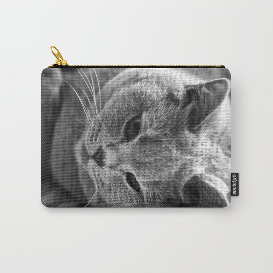 Cat Black white 3 Carry-All Pouch